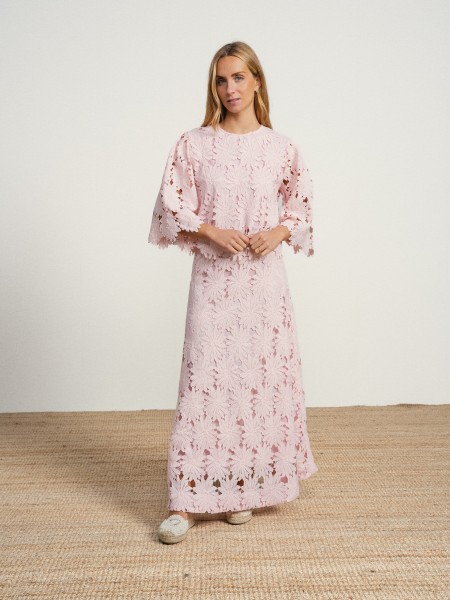 Ensemble jupe longue et haut en dentelle
