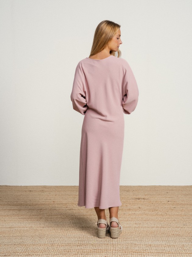 Long dress with detail at the waist Long dress with detail at the waist