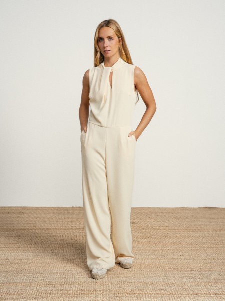 Jumpsuit with open back and bow