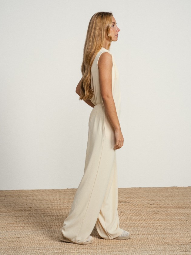 Jumpsuit with open back and bow