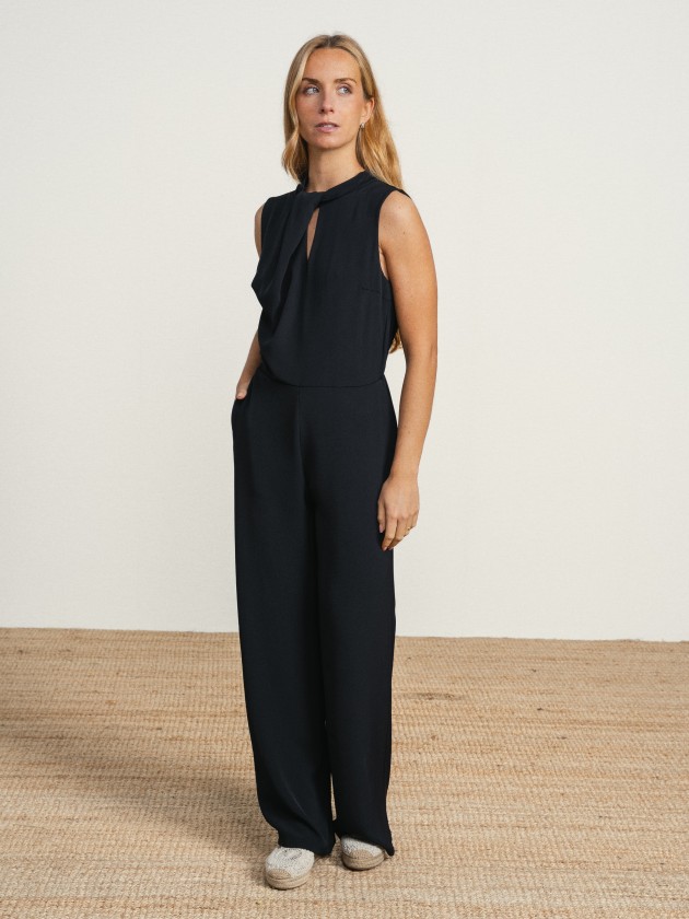 Jumpsuit with open back and bow
