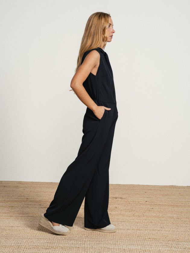 Jumpsuit with open back and bow
