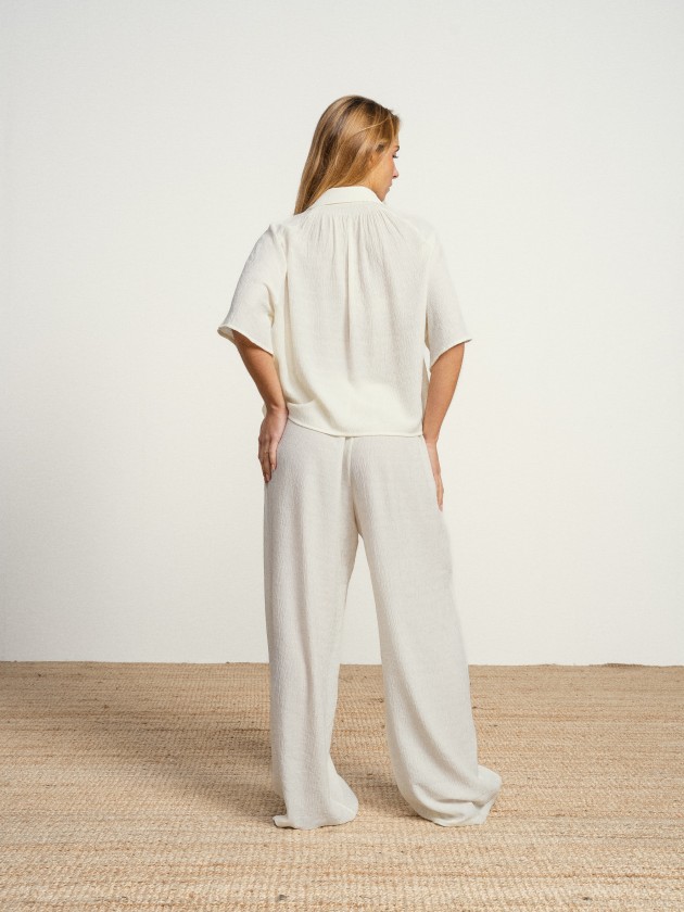 Wide-leg trousers with drawstring
