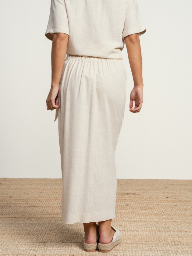 Midi linen skirt