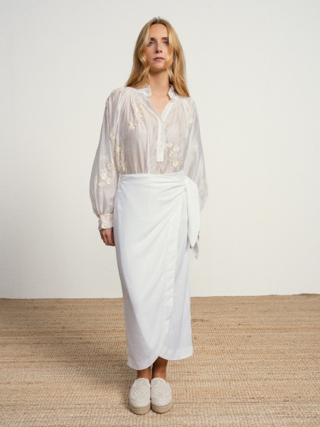 Midi linen skirt