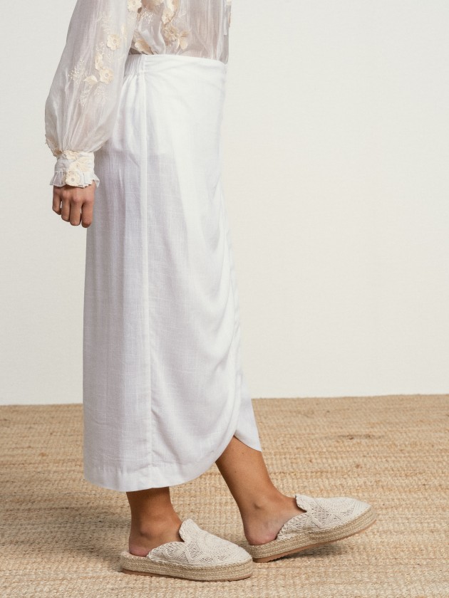 Midi linen skirt