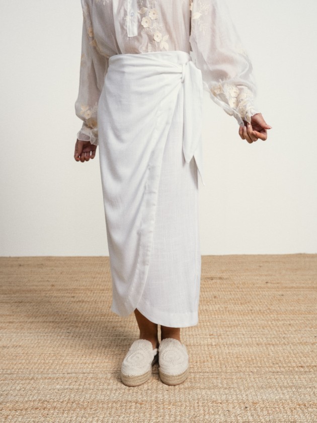 Midi linen skirt