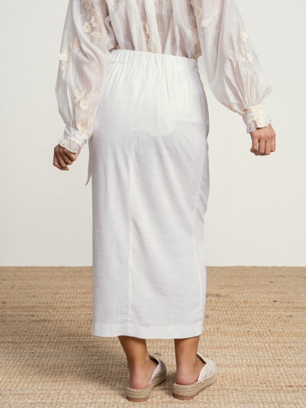 Midi linen skirt