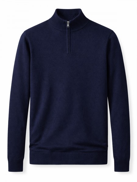Knitted polo with zip