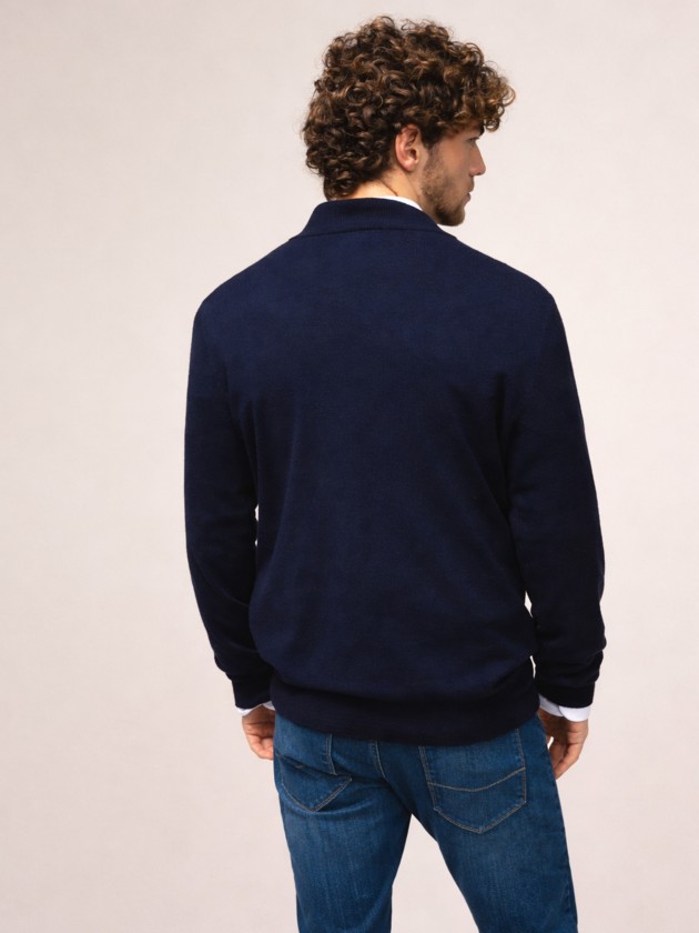 Knitted jacket with zip