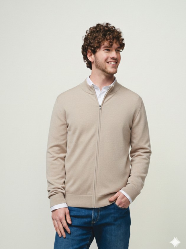 Knitted jacket with zip Knitted jacket with zip