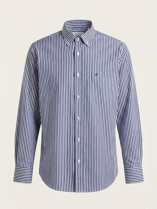 Camisa com algodão às riscas Camisa com algodão às riscas