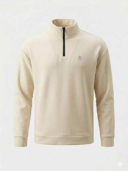 Sweatshirt polo com fecho de correr
