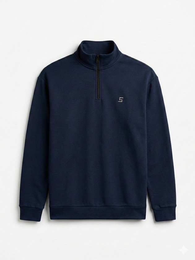 Sweatshirt polo com fecho de correr Sweatshirt polo com fecho de correr