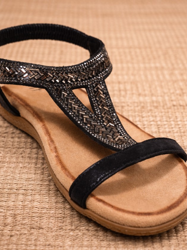 Shiny open sandals