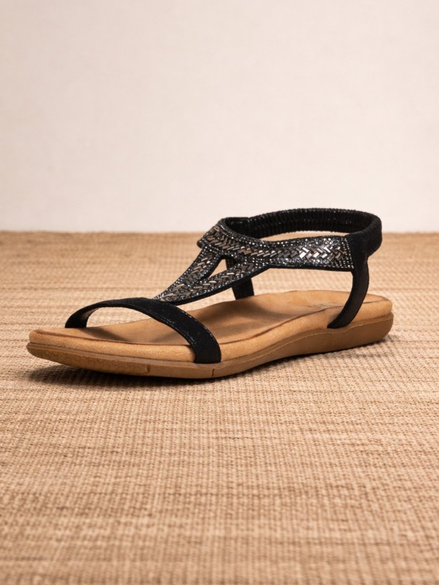 Shiny open sandals