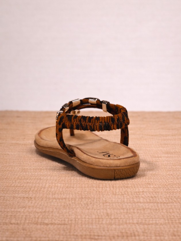 Leopard print open sandals