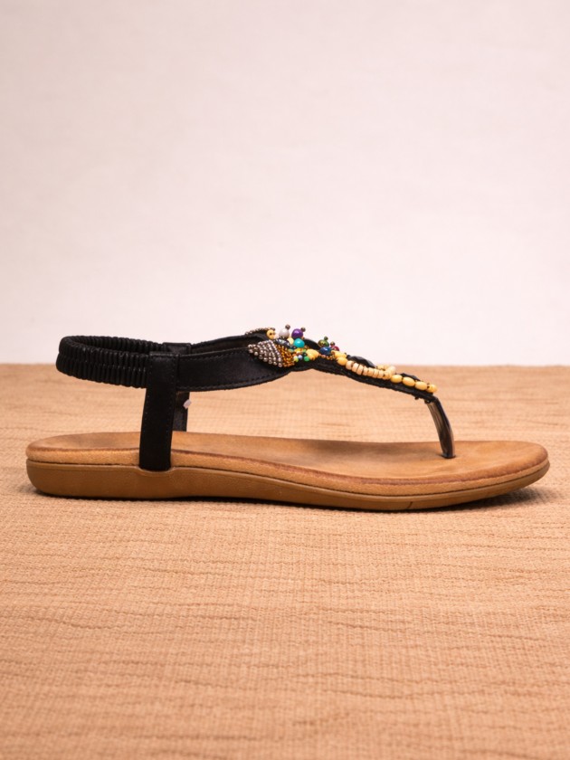 Open sandals with beads