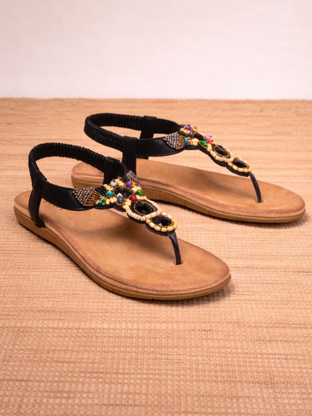 Open sandals with beads