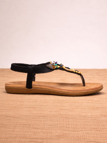 Open sandals with beads