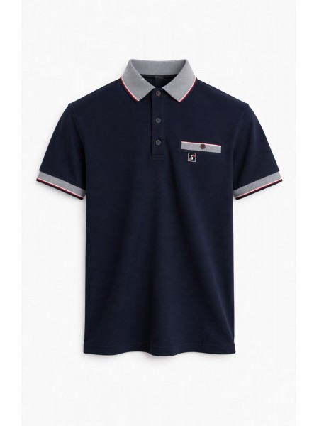 Polo shirt with contrasting collar