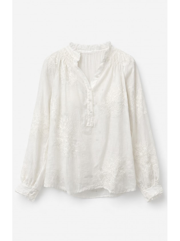 Blouse with sheer floral print Blouse with sheer floral print