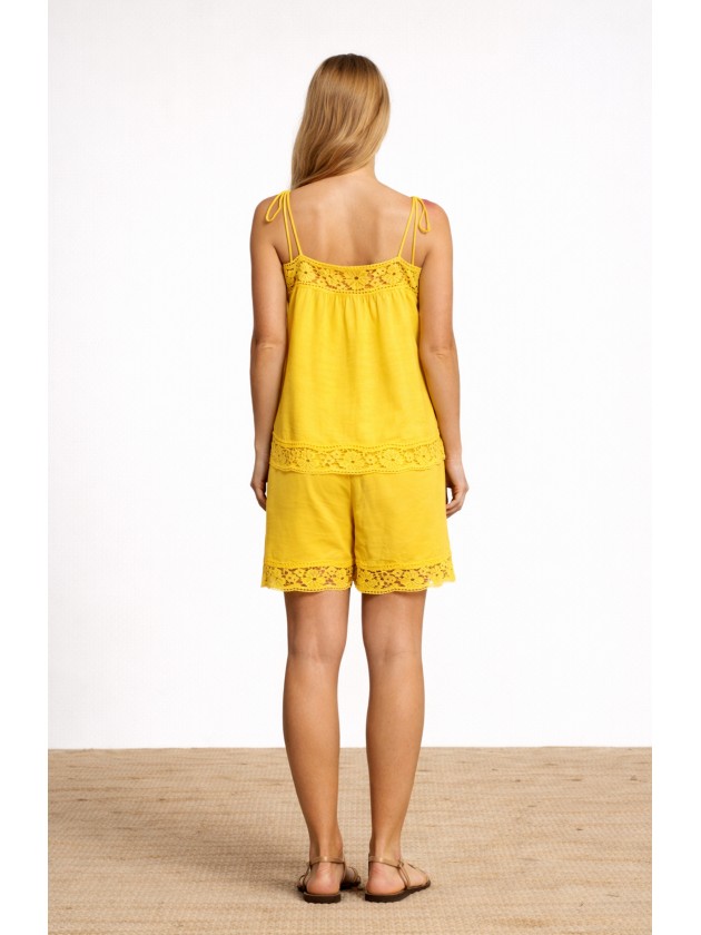 Cotton shorts with english embroidery Cotton shorts with english embroidery
