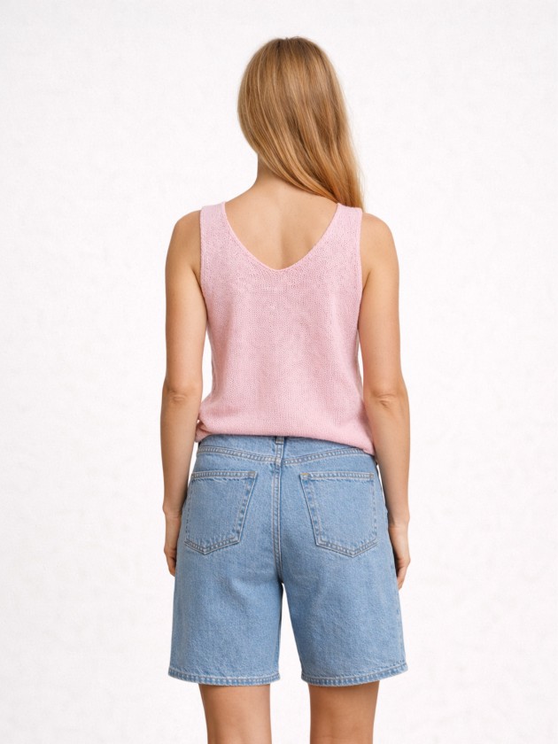 Relaxed cut denim shorts