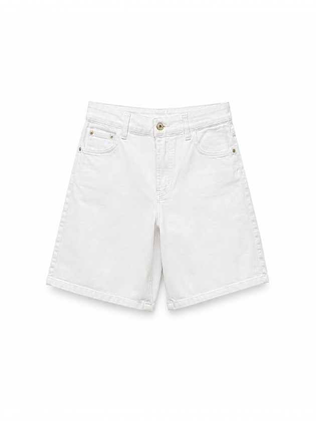 High-waisted straight-cut shorts