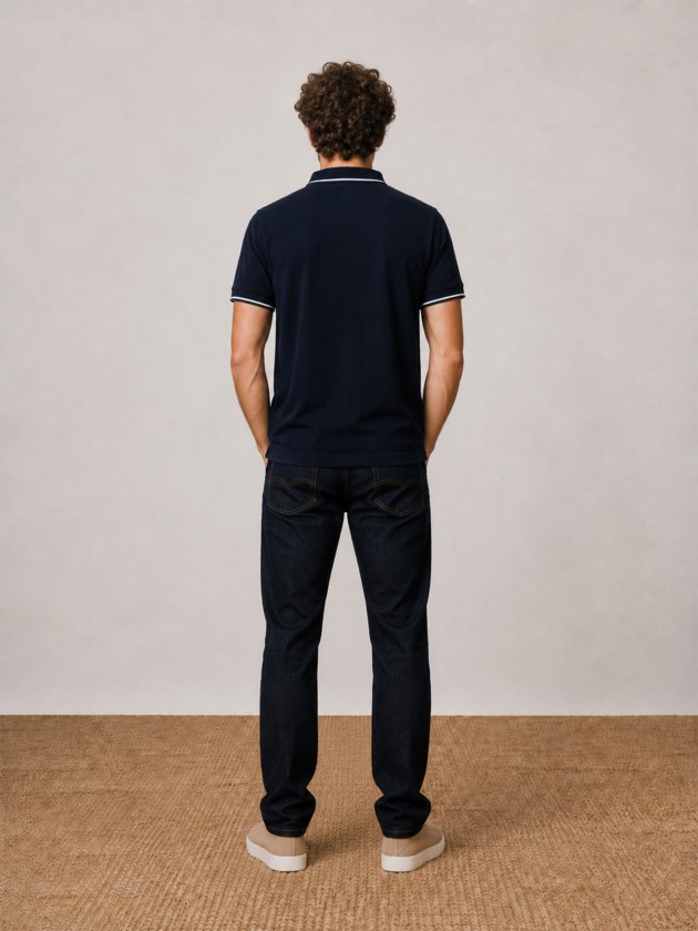 Polo piqu� contrasts