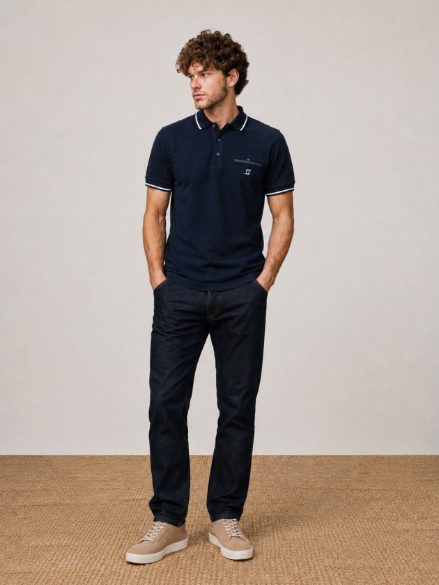 Polo piqu� contrasts