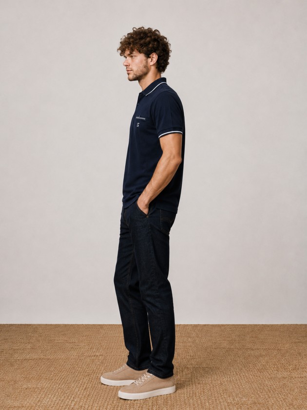 Polo piqu� contrasts