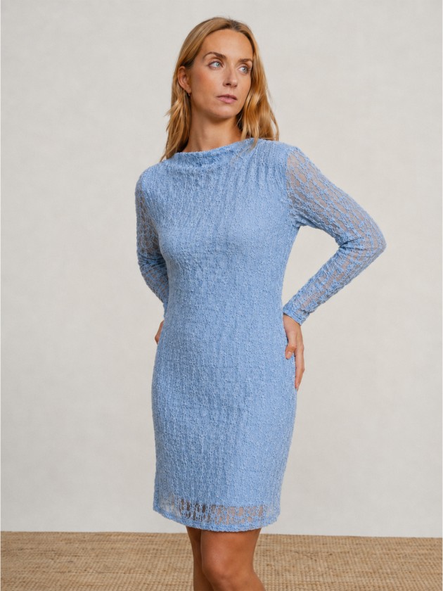 Midi dress with lace