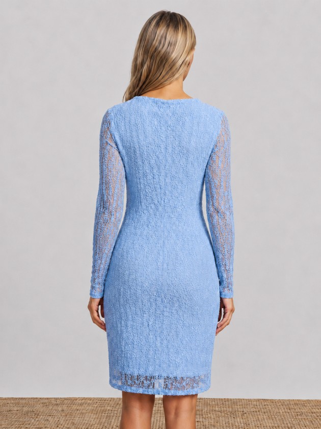 Midi dress with lace