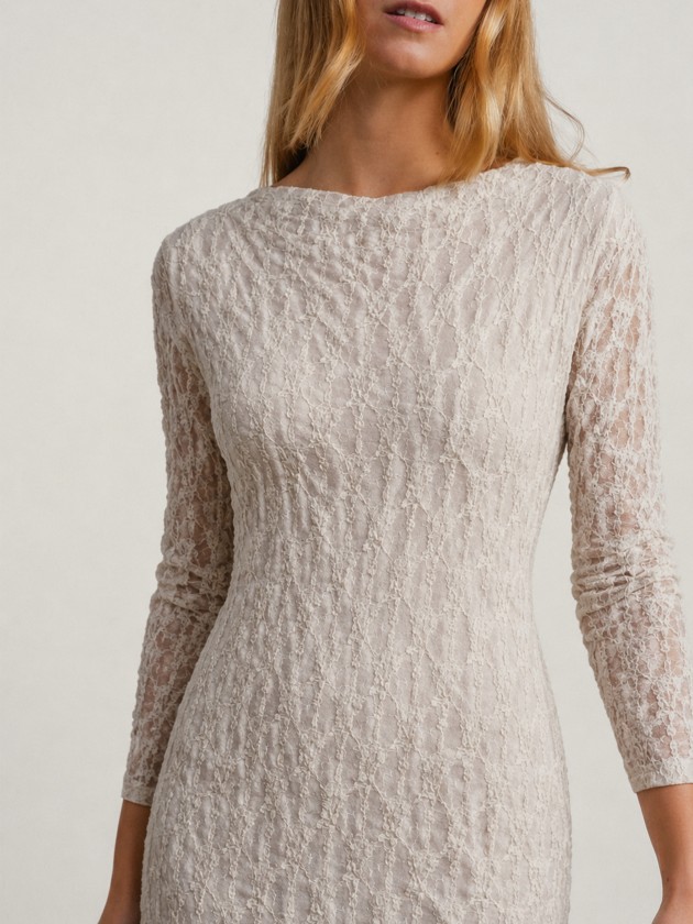 Midi dress with lace