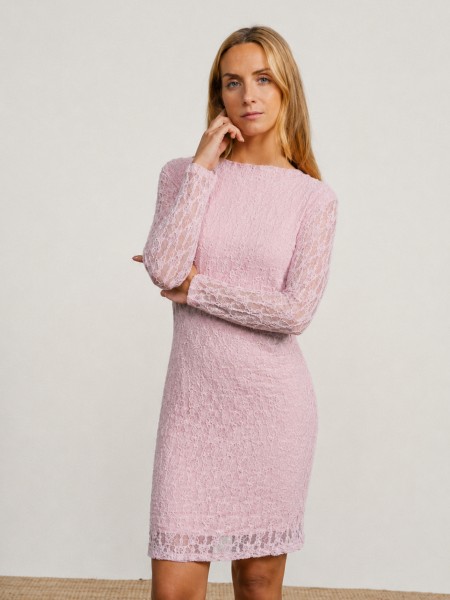 Midi dress with lace