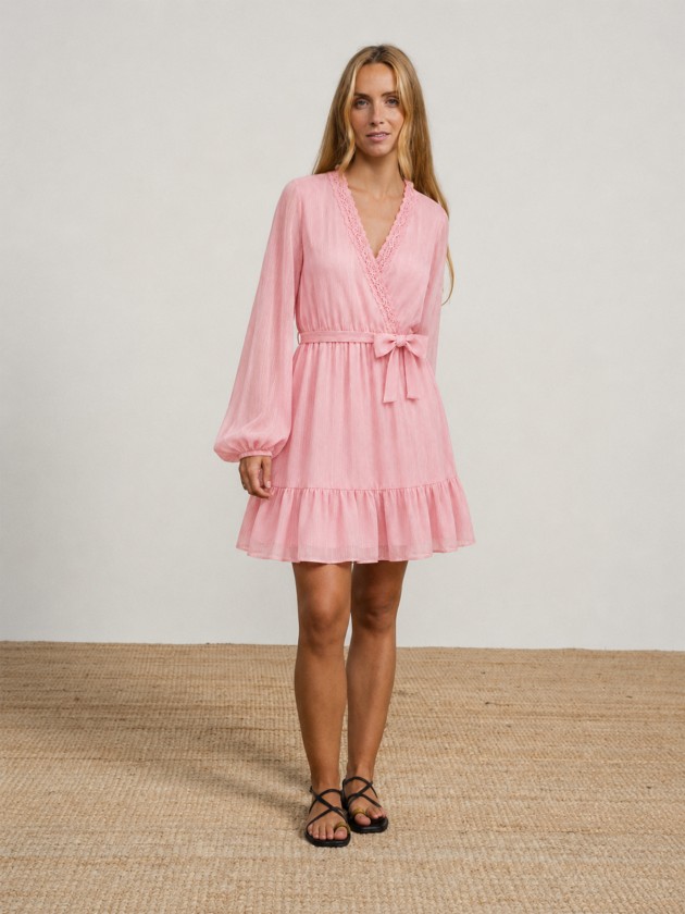 Midi dress with bow
