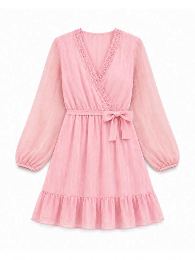 Midi dress with bow