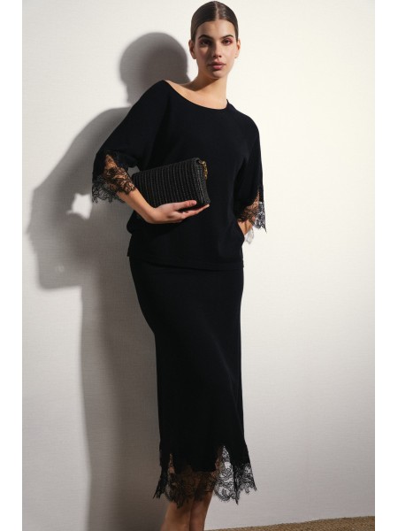 Blouse and skirt set with english embroidery.
