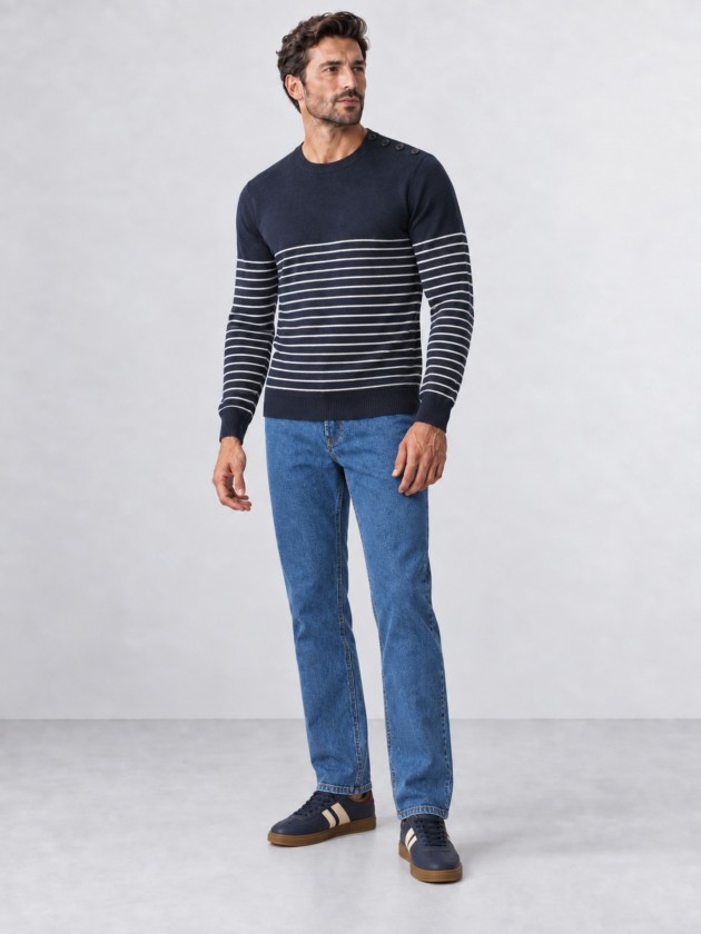 Striped knit sweater