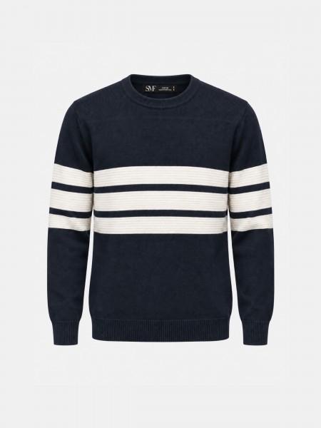 Sweater with embossed stripes