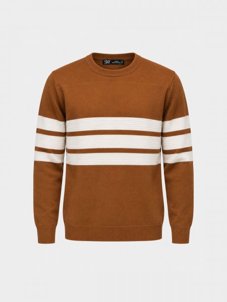 Sweater with embossed stripes