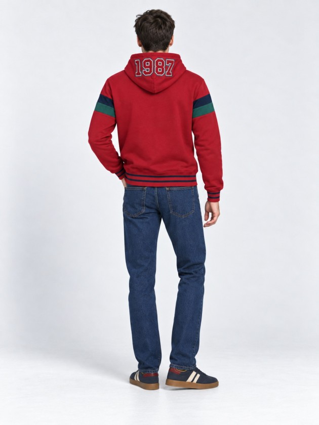 Pique polo shirt with straight collar and perforated texture Pique polo shirt with straight collar and perforated texture