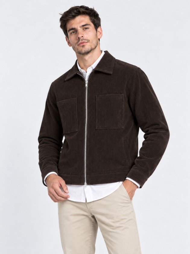 Corduroy effect coat