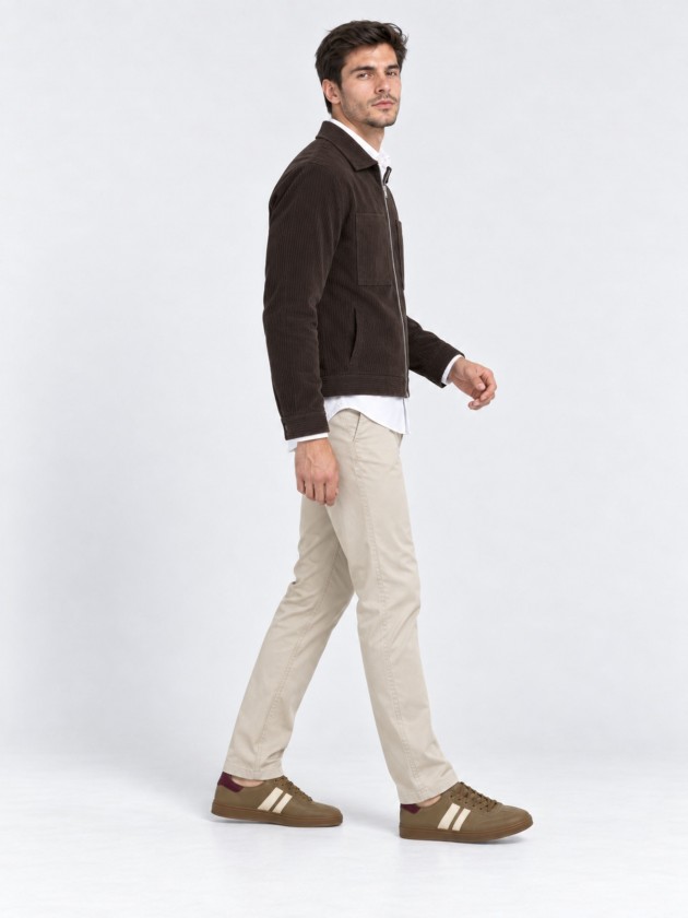 Corduroy effect coat