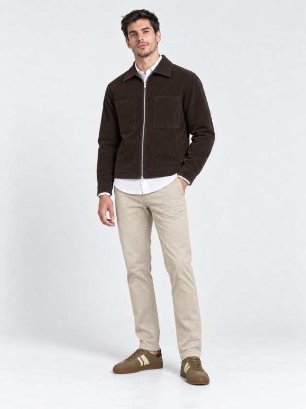 Corduroy effect coat