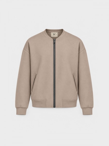 Interlock jacket with zipper