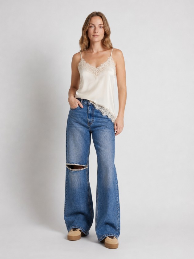 Jeans with shiny applications