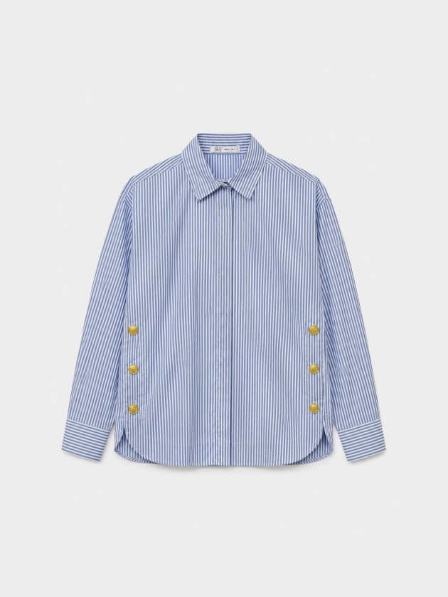 Chemise rayée à boutons métalliques Chemise rayée à boutons métalliques