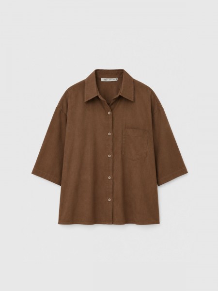 Suede effect shirt